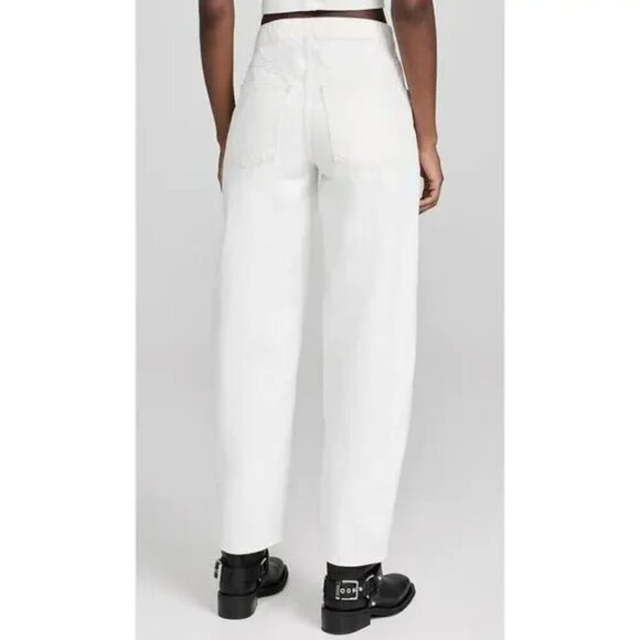 FRAME Angled Zipper Long Barrel Jeans in White Size 30 - Picture 5 of 14